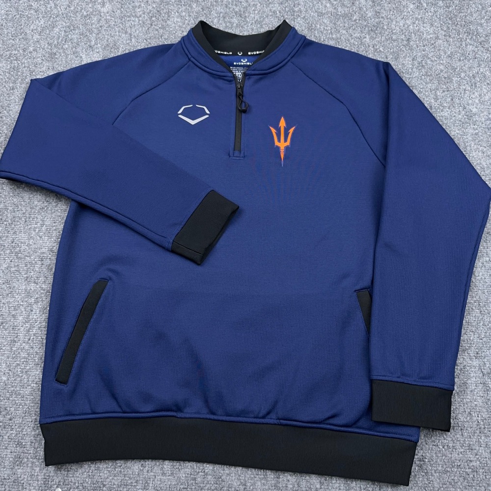 ASU Sun Devils EvoShield Pro Team Heater Fleece 1/4 Zip Men's Large Navy Blue